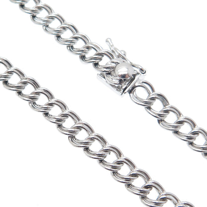 925 Sterling Silver Vintage Double Curb Link Bracelet 7.25"