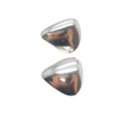 ZINA 925 Sterling Silver Vintage Modernist Clip On Earrings