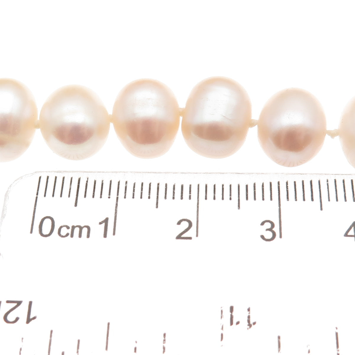 LUCAS LAMETH 925 Sterling Silver Vintage Real Baroque Pearl Beaded Necklace 24"