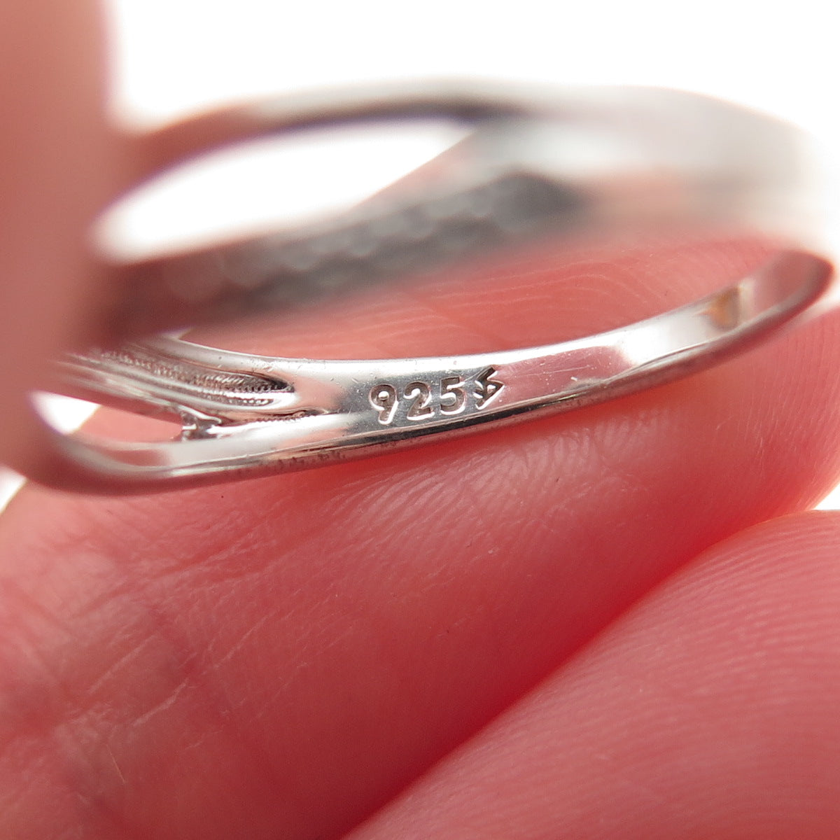 925 Sterling Silver Real Round-Cut Diamond Promise Ring Size 7
