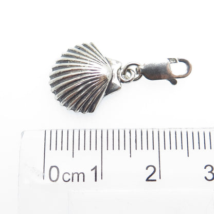 SUN WEST 925 Sterling Silver Vintage Seashell Charm Pendant