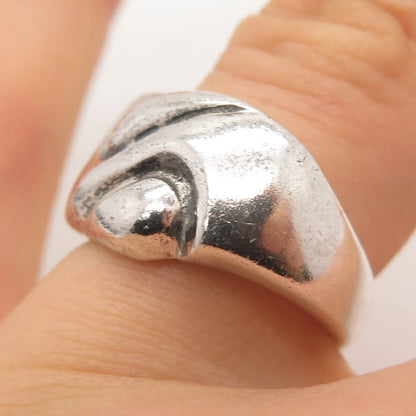925 Sterling Silver Vintage Ribbed Ring Size 7.75