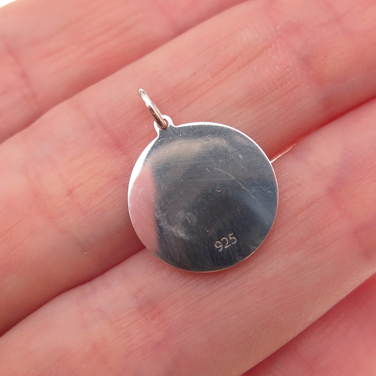 925 Sterling Silver Yellow Enamel Sad Face Emoji Charm Pendant
