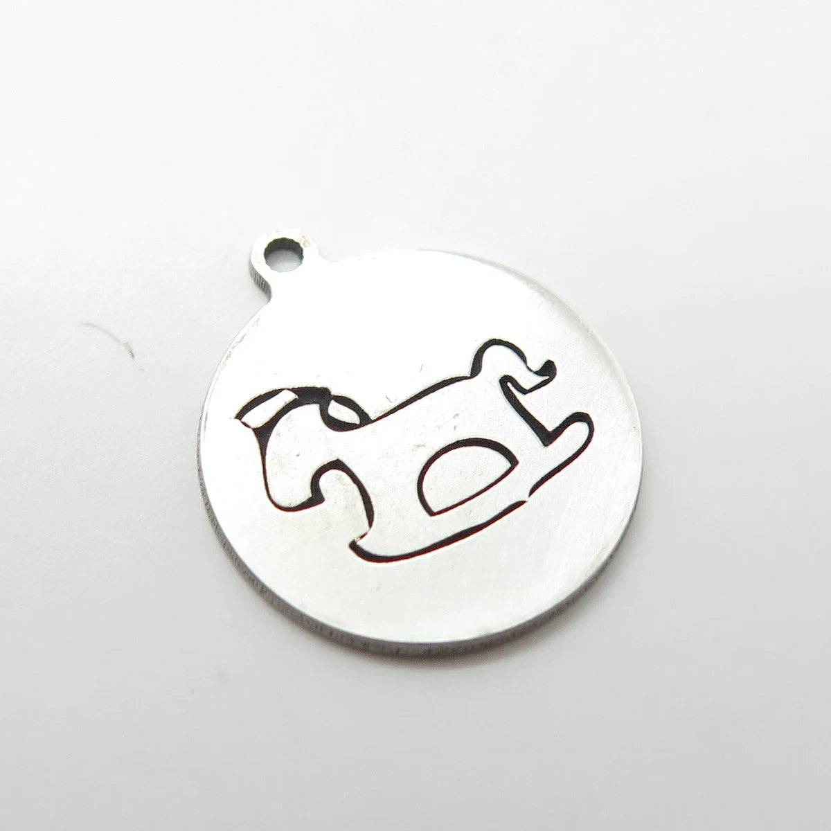 925 Sterling Silver USA Two In Town Rocking Horse Charm Pendant