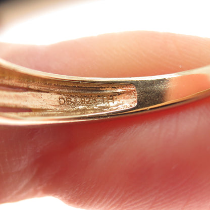 DBJ DEE BERKLE 925 Sterling Silver Gold Plated Real Diamond Heart Ring Size 10