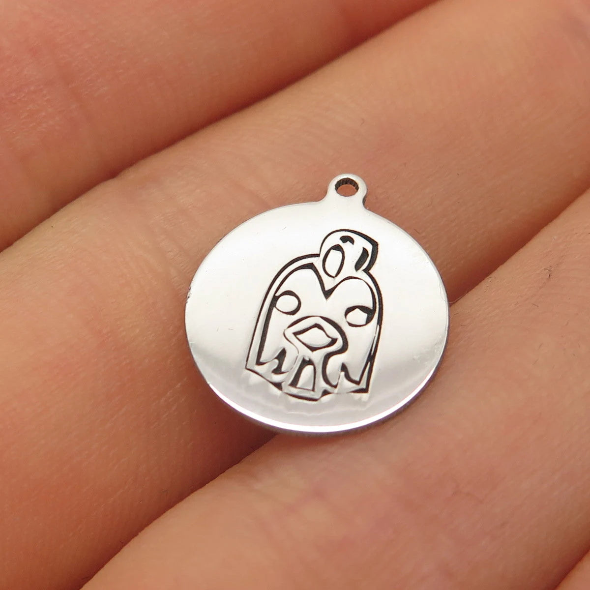 925 Sterling Silver USA Two In Town Tribal Charm Pendant
