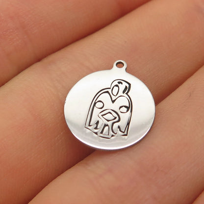 925 Sterling Silver USA Two In Town Tribal Charm Pendant