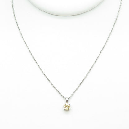 925 Sterling Silver Round-Cut Canary C Z Cable Chain Necklace 18-20"