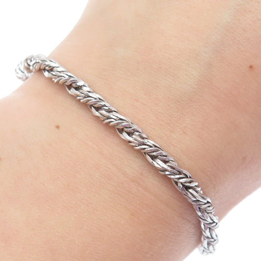 DYADEMA 925 Sterling Silver Vintage Italy Twisted Rope Link Bracelet 7.75"