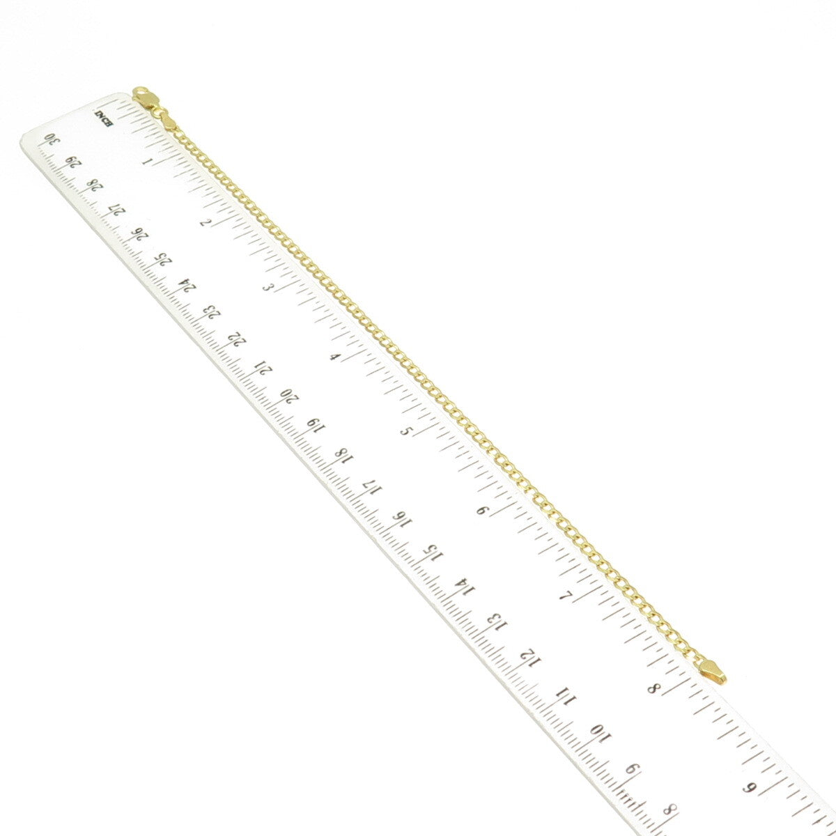 P. LUX 925 Sterling Silver Gold Plated Italy Curb Link Bracelet 8.25"