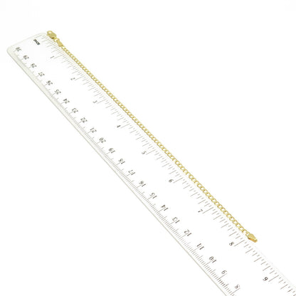 P. LUX 925 Sterling Silver Gold Plated Italy Curb Link Bracelet 8.25"