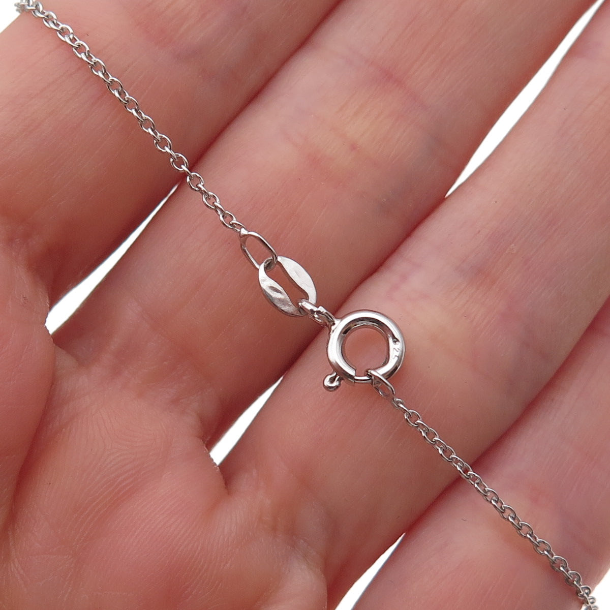 Joseph Schmid 925 Sterling Silver Real Red Diamond Cable Chain Necklace 18"