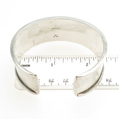 KENNY GUERRO Navajo Old Pawn 925 Sterling Silver Glass Adjustable Bracelet 6.75"