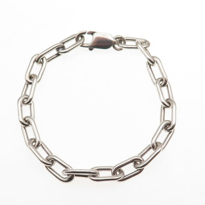 925 Sterling Silver Vintage Paperclip Link Bracelet 6.5"