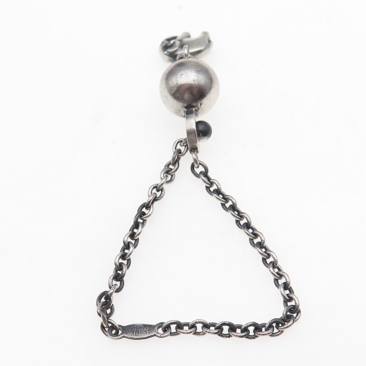 Georg Jensen 925S Sterling Silver Vintage Denmark Elephant Key Fob Chain #46