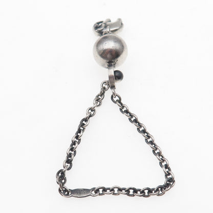 Georg Jensen 925S Sterling Silver Vintage Denmark Elephant Key Fob Chain #46