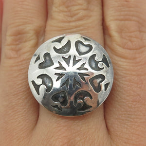 925 Sterling Silver Vintage Spades Playing Cards Symbol Oxidized Ring Size 6