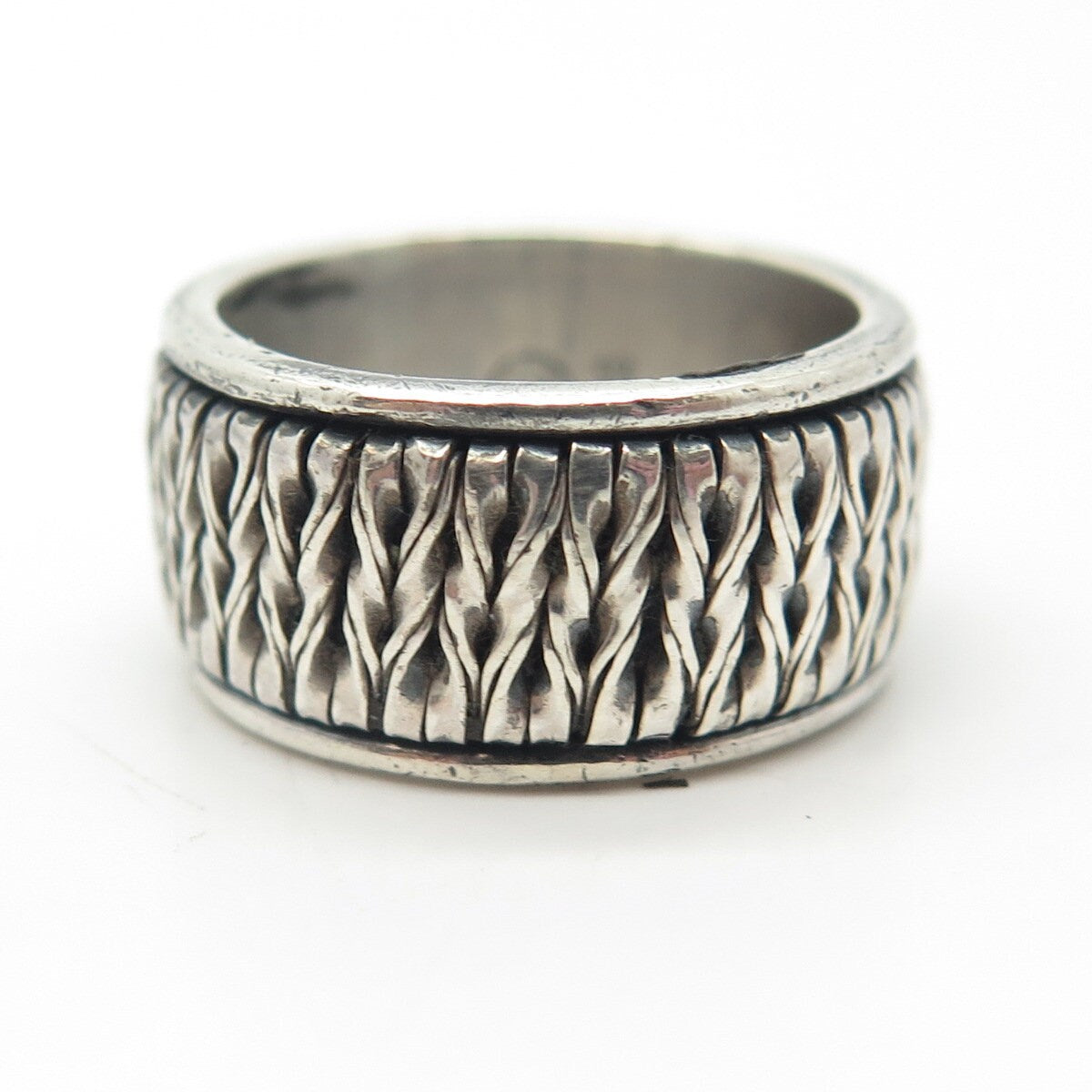 925 Sterling Silver Vintage Twisted Ball Ring Size 7.75