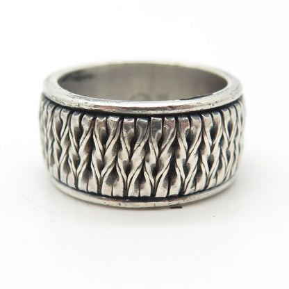925 Sterling Silver Vintage Twisted Ball Ring Size 7.75