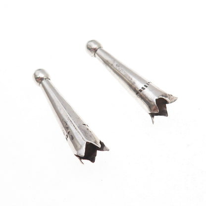 Old Pawn 925 Sterling Silver Vintage Southwestern Tribal SET of 2 Bolo Tips