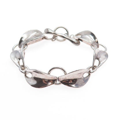 ROBERT LEE MORRIS 925 Sterling Silver Vintage Modernist Oxidized Bracelet 8"