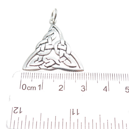 925 Sterling Silver Vintage Celtic Trinity Charm Pendant