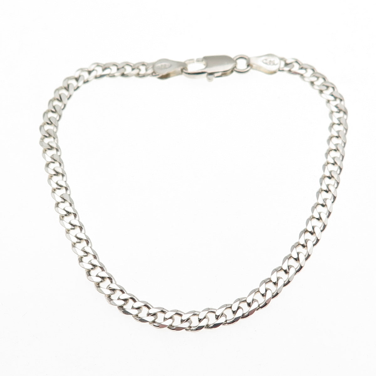 925 Sterling Silver Vintage Italy Cuban Link Bracelet 7.25"
