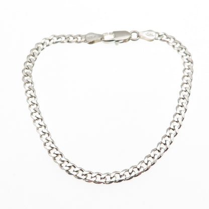 925 Sterling Silver Vintage Italy Cuban Link Bracelet 7.25"