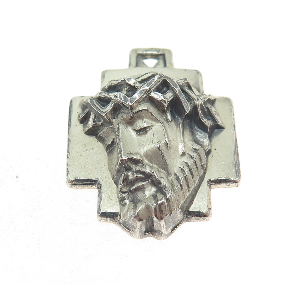 CREED 925 Sterling Silver Vintage Jesus Cross Religious Pendant