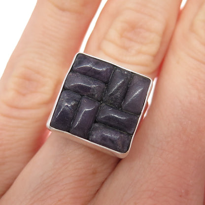 JAY KING DESERT ROSE Sterling Silver Vintage Sugilite Oxidized Ring Size 5.75