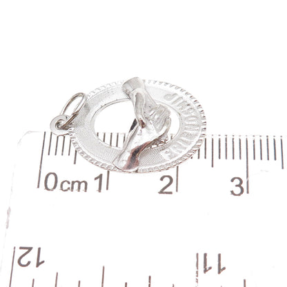 Mark Mercy 925 Sterling Silver Vintage Friendship Charm Pendant