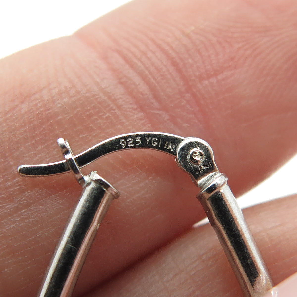 925 Sterling Silver Hinged Hoop Earrings