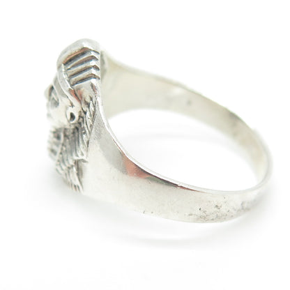 925 Sterling Silver Vintage King Tut Egyptian Pharaoh Ring Size 9.5