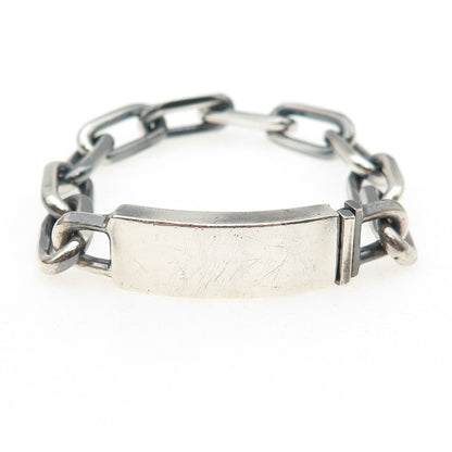 925 Sterling Silver Vintage Oxidized Cable Link ID Bracelet 6.5"