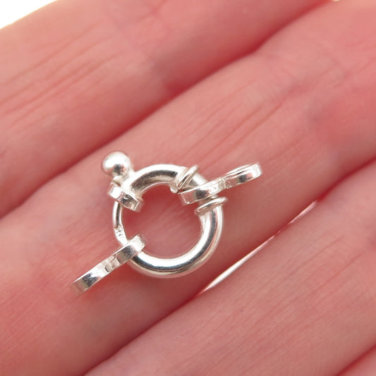 Old Stock 925 Sterling Silver Vintage Bracelet / Necklace Spring Ring Lock Clasp