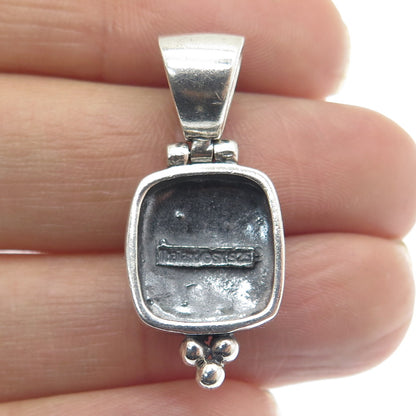 SX SALLY C 925 Sterling Silver Vintage Ornate Oxidized Pendant