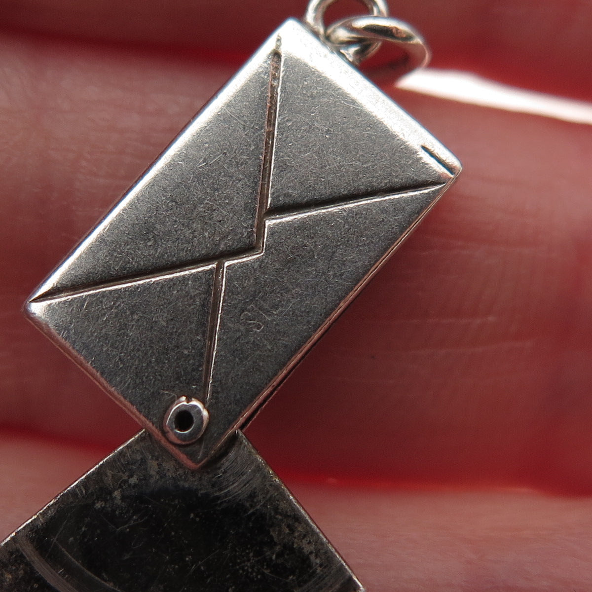 925 Sterling Silver Antique You're Tops Report Card Envelope Mini Slide Pendant