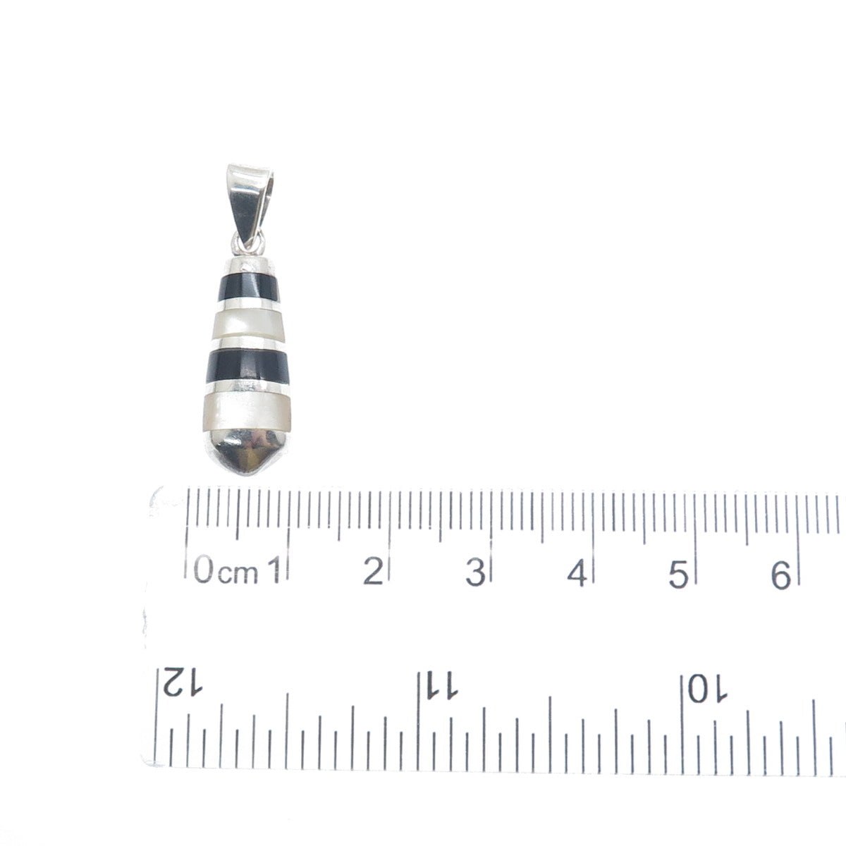 PD Premier Designs 925 Sterling Silver Vintage Real Black Onyx MOP Charm Pendant