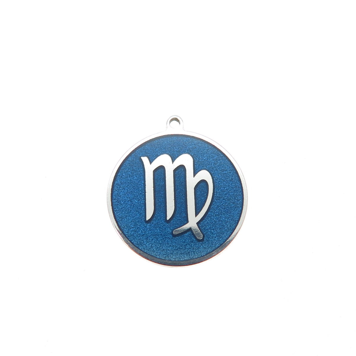 TOKEMOTI 925 Sterling Silver Blue Enamel Virgo Zodiac Minimalist Charm Pendant