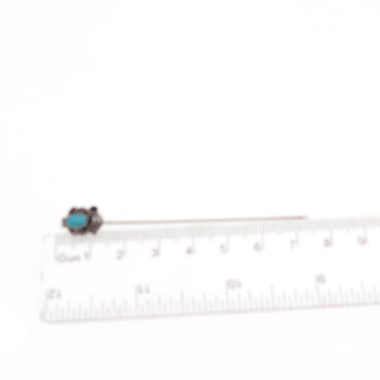 Old Pawn 925 Sterling Silver Vintage Southwestern Turquoise Feather Lapel Pin