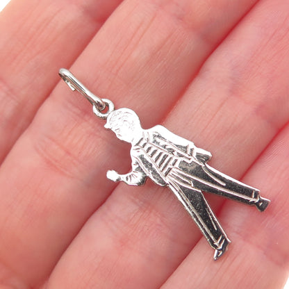 925 Sterling Silver Vintage School Boy Charm Pendant