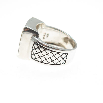 PHLD PlayHardLookDope 925 Sterling Silver Real Mother-of-Pearl Ring Size 11