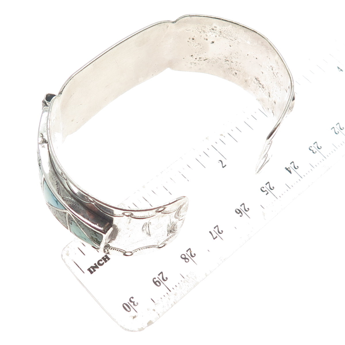 Old Pawn Sterling Vintage Multi-Turquoise Adjustable Watch Band Bracelet 6.5"