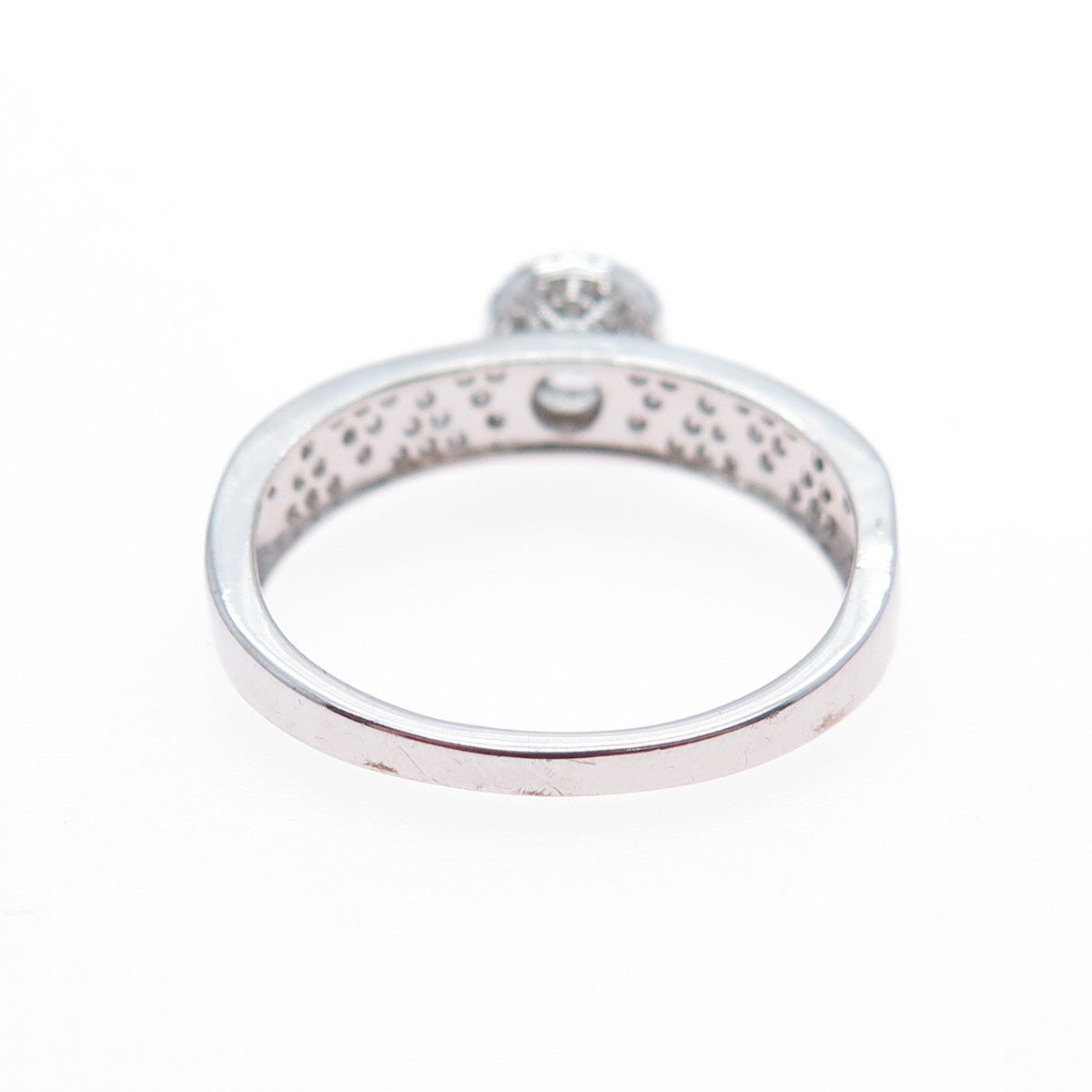 925 Sterling Silver Round-Cut C Z Engagement Ring Size 9.5