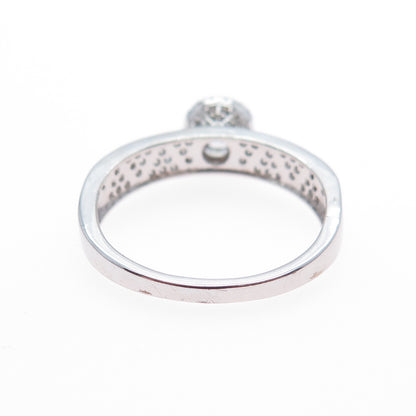 925 Sterling Silver Round-Cut C Z Engagement Ring Size 9.5