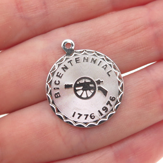 Spencer Co. 925 Sterling Silver Vintage Bicentennial 1776-1976 Charm Pendant