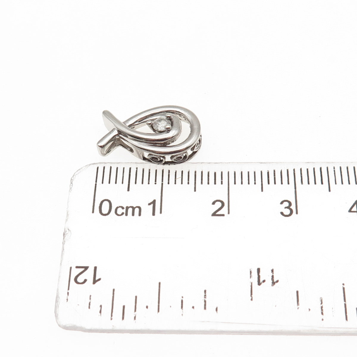 KENDRA SCOTT 925 Sterling Silver Real Diamond Teardrop Mini Slide Charm Pendant