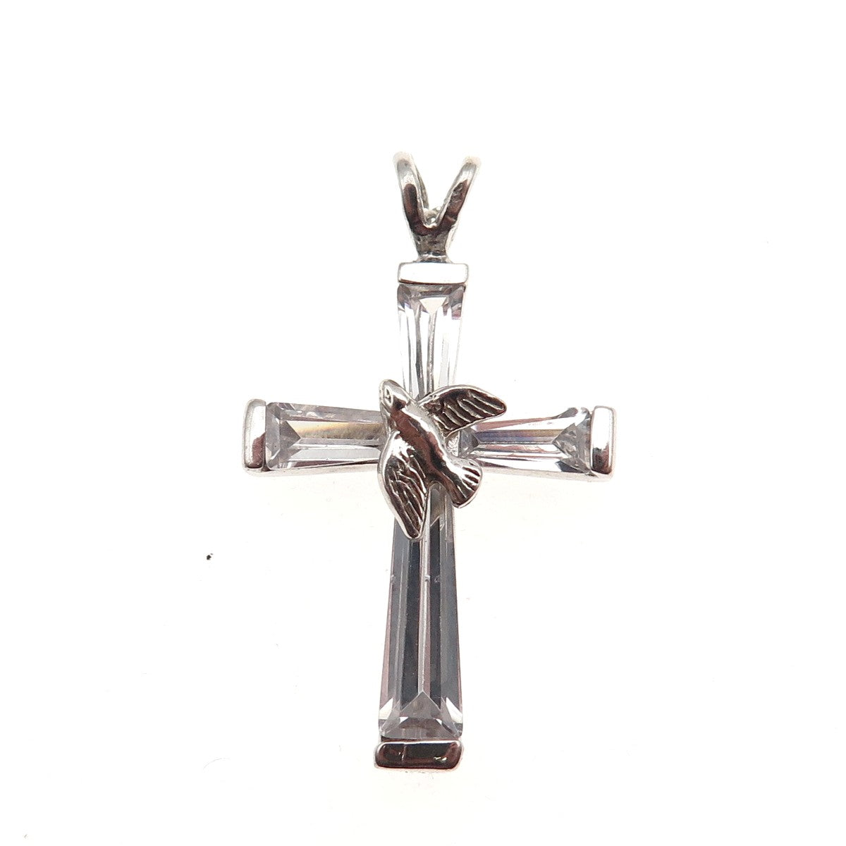 ATI Annika Witt 925 Sterling Silver C Z Holy Spirit Cross Charm Pendant