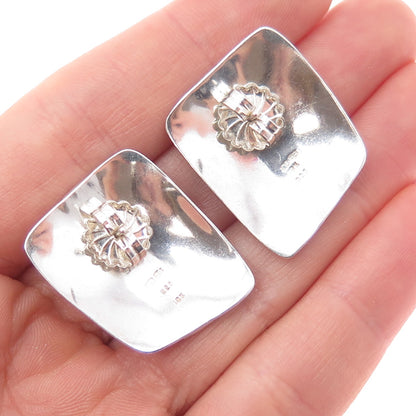 RIR-D 925 Sterling Silver 18K Gold Vintage Modernist Greek Maze Earrings