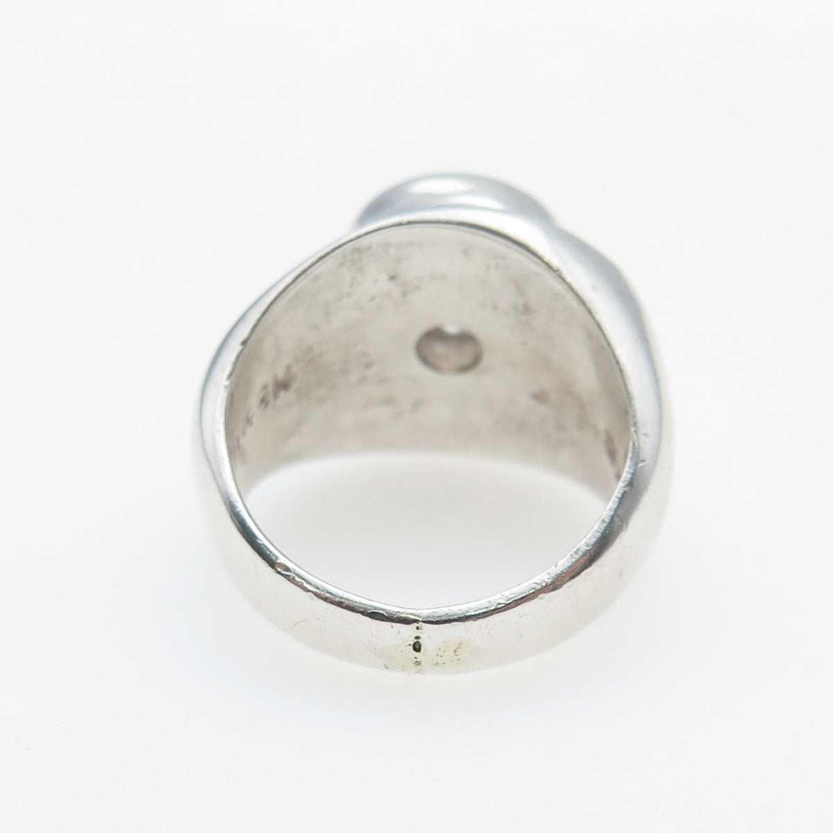 925 Sterling Silver Vintage Mexico Round-Cut C Z Modernist Ring Size 5.25